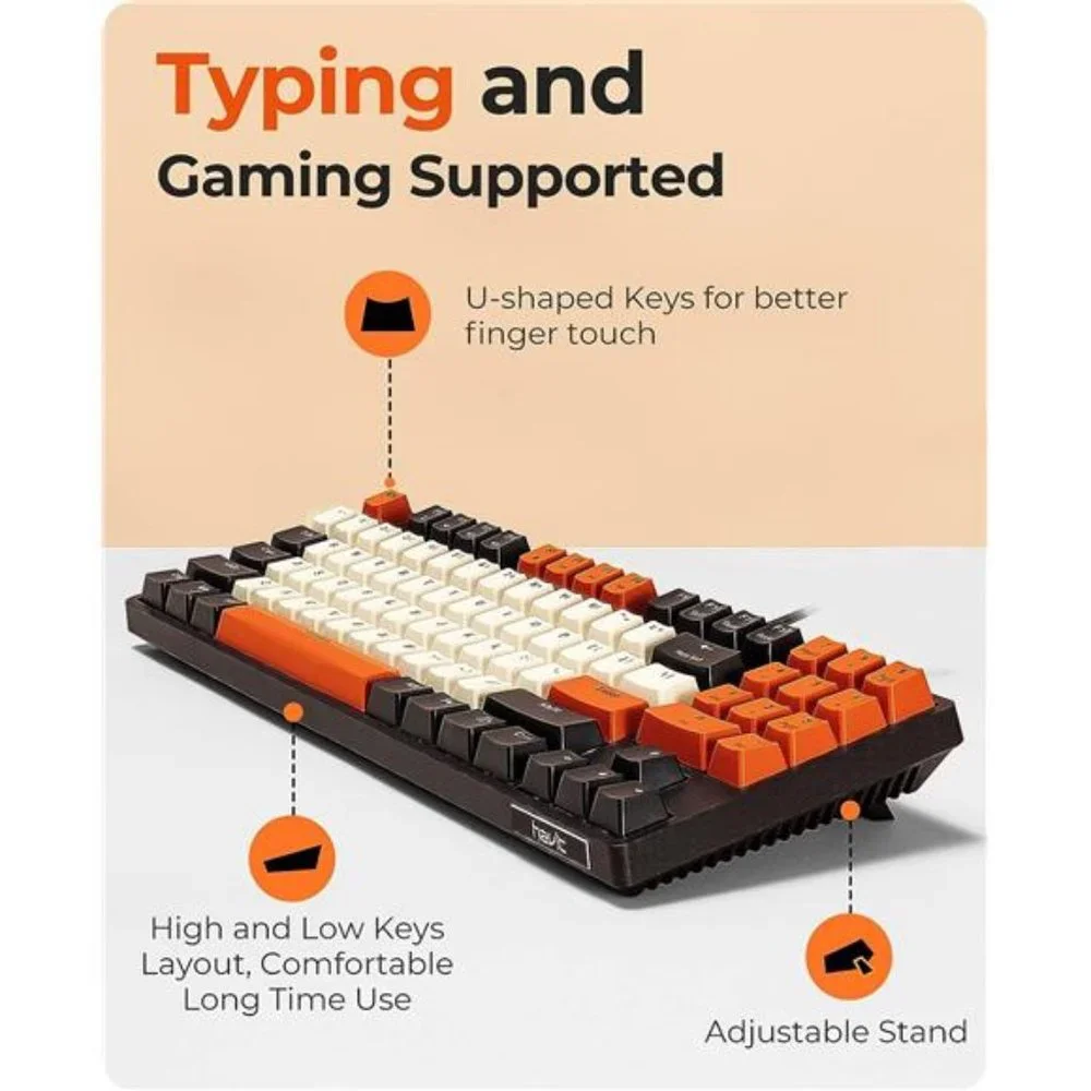 Mechanical Keyboard, Wired Compact PC Keyboard with Number Pad Red Switch